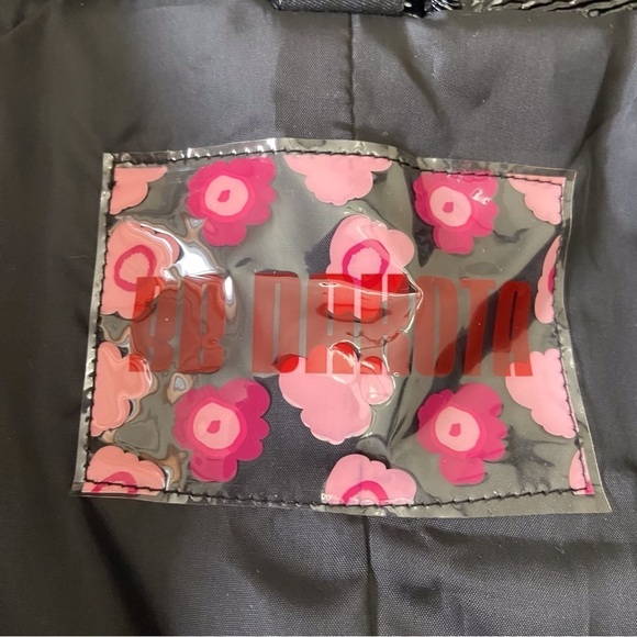 BB DAKOTA black trench coat glossy 60’s 70’s faux patin leather jacket med - Picture 8 of 16